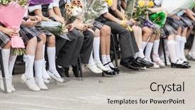  Presentation with first - PPT theme consisting of first-graders in school background and a light gray colored foreground