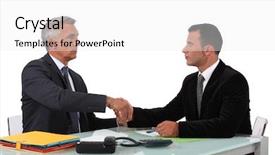  Presentation with first impression - PPT layouts having first impression - business handshake background and a white colored foreground