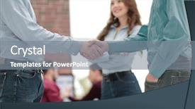  Presentation with first impression - Amazing presentation theme having first impression - handshake between businesspeople backdrop and a gray colored foreground