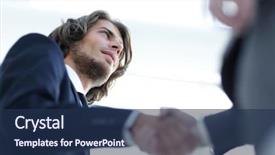  Presentation with first impression - Beautiful presentation featuring first impression - successful business people handshaking backdrop and a navy blue colored foreground