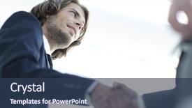  Presentation with good - Colorful theme enhanced with first impression - successful business people handshaking backdrop and a ocean colored foreground