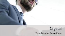  Presentation with good - Presentation theme enhanced with first impression - successful business people handshaking background and a light gray colored foreground