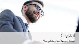  Presentation with first impression - Cool new presentation with first impression - successful business people handshaking backdrop and a white colored foreground