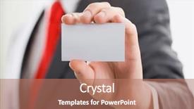  Presentation with calling card - Slides with first meet - businessman is showing his calling background and a coral colored foreground