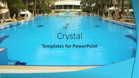  Presentation with heat - Audience pleasing PPT layouts consisting of first morning heat on training sportswoman in pool of magnificent hotel backdrop and a cyan colored foreground