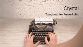  Presentation with first - Presentation theme having machine related - first person perspective hand writing background and a lemonade colored foreground