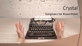  Presentation with medical robot hand and person - Colorful slide deck enhanced with machine related - first person perspective hand writing backdrop and a lemonade colored foreground