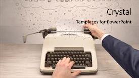  Presentation with medical robot hand and person - Presentation design having machine related - first person perspective hand writing background and a lemonade colored foreground