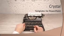  Presentation with first - Amazing presentation design having machine related - first person perspective hand writing backdrop and a lemonade colored foreground