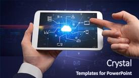  Presentation with mobile first - Colorful slide set enhanced with first person view backdrop and a navy blue colored foreground