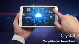  Presentation with mobile first - Audience pleasing presentation theme consisting of first person view backdrop and a navy blue colored foreground