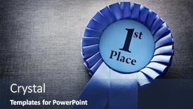  Presentation with award - Theme with first-place-award-rosette background and a ocean colored foreground