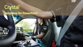  Presentation with first responders - Slide set featuring first responders - abstract ambulance interior with female background and a coral colored foreground