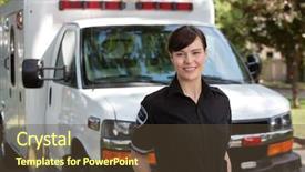  Presentation with medical worker - PPT layouts featuring first responders - emergency medical worker background and a tawny brown colored foreground