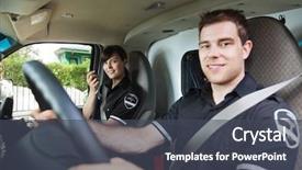  Presentation with paramedic - Colorful slide deck enhanced with first responders - portrait of man and woman backdrop and a dark gray colored foreground
