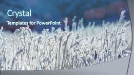  Presentation with close up shot - Theme consisting of first ski - close-up shot of the frozen background and a  colored foreground