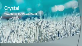  Presentation with frozen - Beautiful theme featuring first ski - close-up shot of the frozen backdrop and a  colored foreground