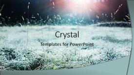  Presentation with frozen - Amazing slides having first ski - close-up shot of the frozen backdrop and a  colored foreground