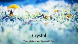  Presentation with close up shot - Slide deck featuring first ski - close-up shot of the frozen background and a  colored foreground