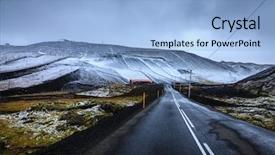  Presentation with ski - Colorful slides enhanced with first snow at blafjoll ski backdrop and a light blue colored foreground
