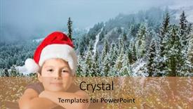  Presentation with pine forest - Audience pleasing PPT theme consisting of first snow charming eight backdrop and a coral colored foreground