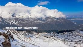  Presentation with roadside - Slide set featuring first-snow-fell-on-grossglockner background and a ocean colored foreground