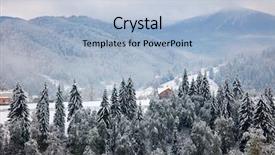  Presentation with snow mountain - Amazing PPT theme having first snow in mountain village backdrop and a  colored foreground