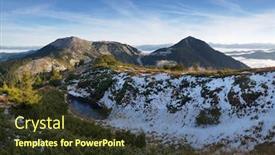  Presentation with snow mountain - Audience pleasing presentation theme consisting of first-snow-in-the-mountains backdrop and a tawny brown colored foreground
