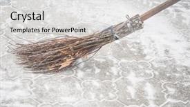  Presentation with emergency first responders - Amazing PPT theme having first snow snow cleaning broom backdrop and a  colored foreground