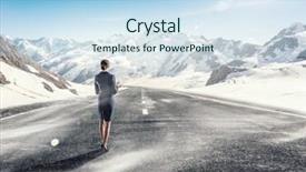  Presentation with steps - Beautiful presentation design featuring first steps on her long way mixed media backdrop and a sky blue colored foreground