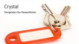 Presentation with keys - Slide deck enhanced with first time home buyer - blank tag and house keys background and a white colored foreground