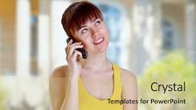  Presentation with first - Audience pleasing presentation consisting of first time home buyer - wman backdrop and a soft green colored foreground