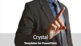  Presentation with symbol - Slide deck with first time right - hand symbol pointing up touching background and a dark gray colored foreground