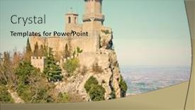  Presentation with first - Beautiful slide set featuring first-tower-of-san-marino backdrop and a light blue colored foreground