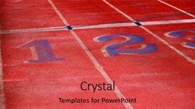  Presentation with race track - Beautiful PPT layouts featuring first tracks - track lines for running race backdrop and a red colored foreground