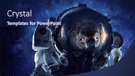  Presentation with first - Audience pleasing PPT layouts consisting of first-trip-to-space-mixed backdrop and a navy blue colored foreground