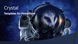  Presentation with first - Beautiful PPT theme featuring first-trip-to-space-mixed backdrop and a navy blue colored foreground