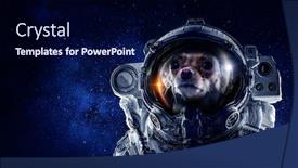  Presentation with first - Slide deck featuring first-trip-to-space-mixed background and a navy blue colored foreground