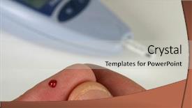  Presentation with testing blood - Presentation theme consisting of firstaid - blood glucose testing equipment background and a light gray colored foreground