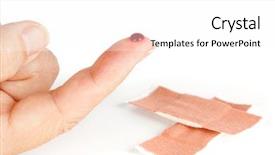  Presentation with firstaid - Audience pleasing presentation consisting of firstaid - closeup of a wounded bleeding backdrop and a white colored foreground