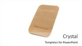  Presentation with plaster - Beautiful presentation design featuring firstaid - plaster on white background backdrop and a  colored foreground