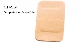  Presentation with textile industry white - Colorful presentation enhanced with firstaid - plaster on white background backdrop and a  colored foreground