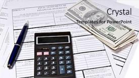  Presentation with tax - Cool new slides with fiscal ir salarial - tax forms with pen backdrop and a  colored foreground