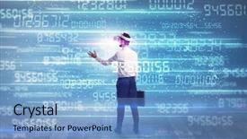  Presentation with numbers - PPT theme consisting of fiscality - businessman in vr glasses background and a light blue colored foreground