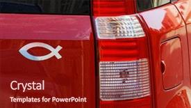  Presentation with christian holy communion symbol christianity - PPT theme consisting of fish - catholic symbol on car background and a tawny brown colored foreground