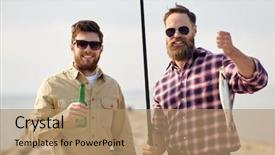  Presentation with sea fishing - Audience pleasing slides consisting of fish and beer on pier backdrop and a coral colored foreground