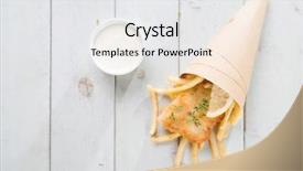  Presentation with fish and chips - Cool new presentation theme with fish and chips above view backdrop and a white colored foreground