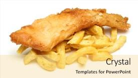  Presentation with fish - Slides featuring fish and chips isolated background and a yellow colored foreground