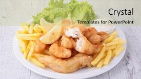  Presentation with chip - Slide set with fish and chips background and a yellow colored foreground