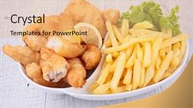  Presentation with fish - Presentation theme with fish and chips background and a yellow colored foreground